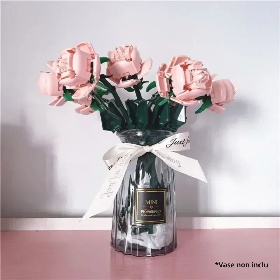 Le bouquet de roses roses