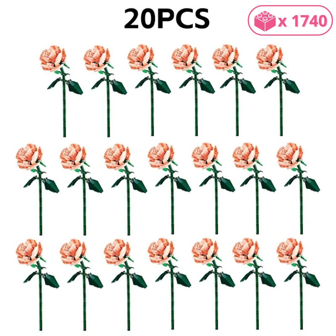 Le bouquet de roses roses