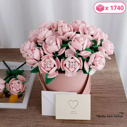 Le bouquet de roses roses