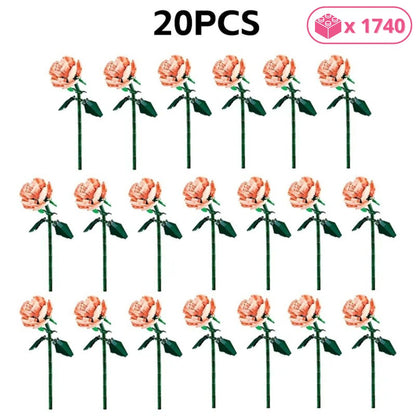 Le bouquet de roses roses